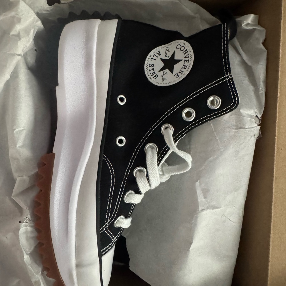 Converse Run Star Hike Black and White High-Top Sneakers